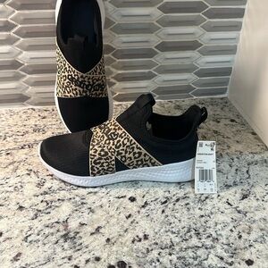 adidas Black and Tan Sneakers with Leopard Print